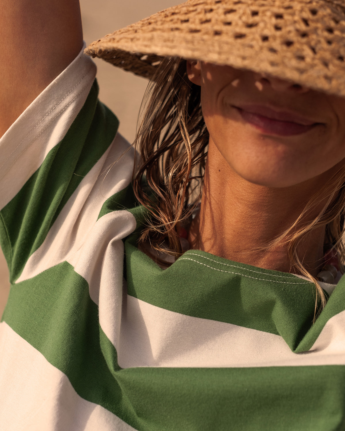 ROBE MADELEINE VERT ECRU