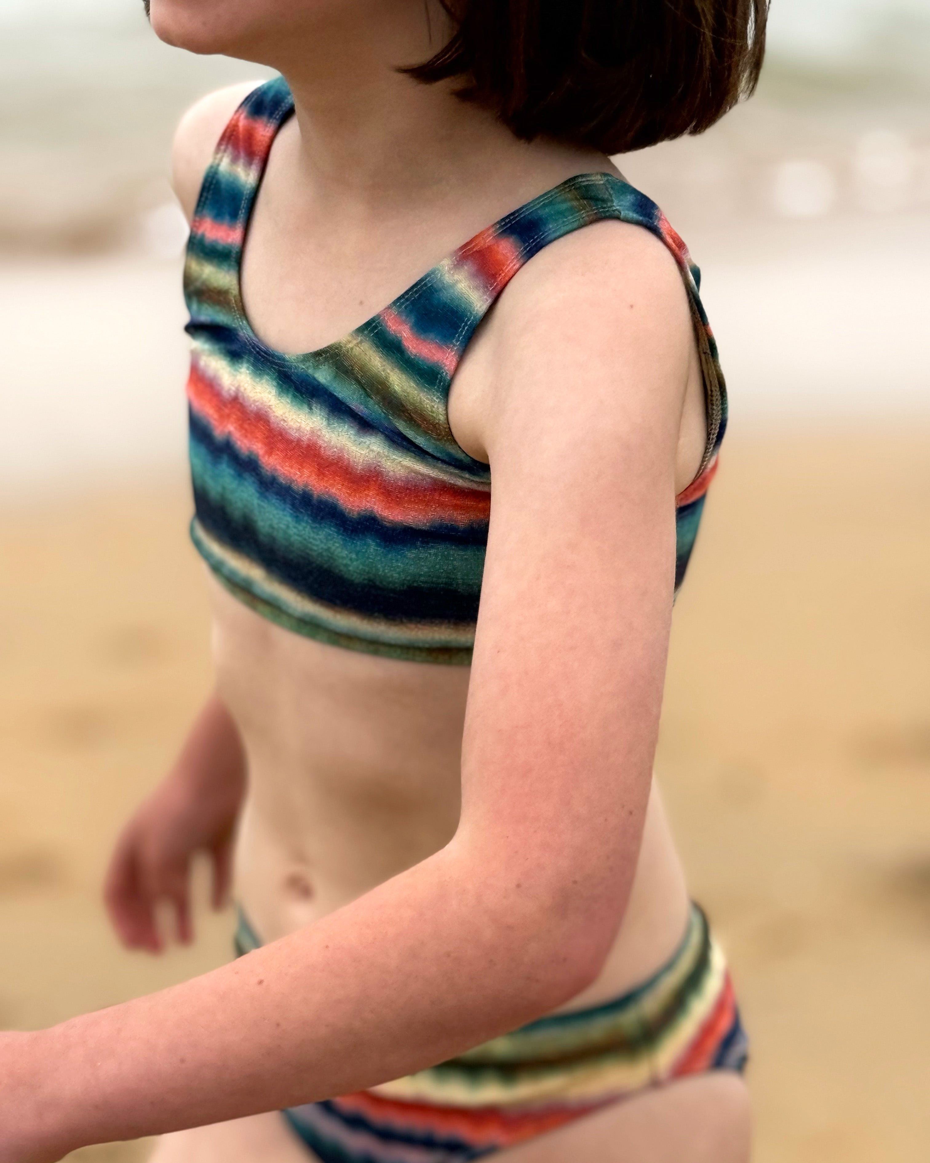 2 PIECES LILA OCEAN STRIPES