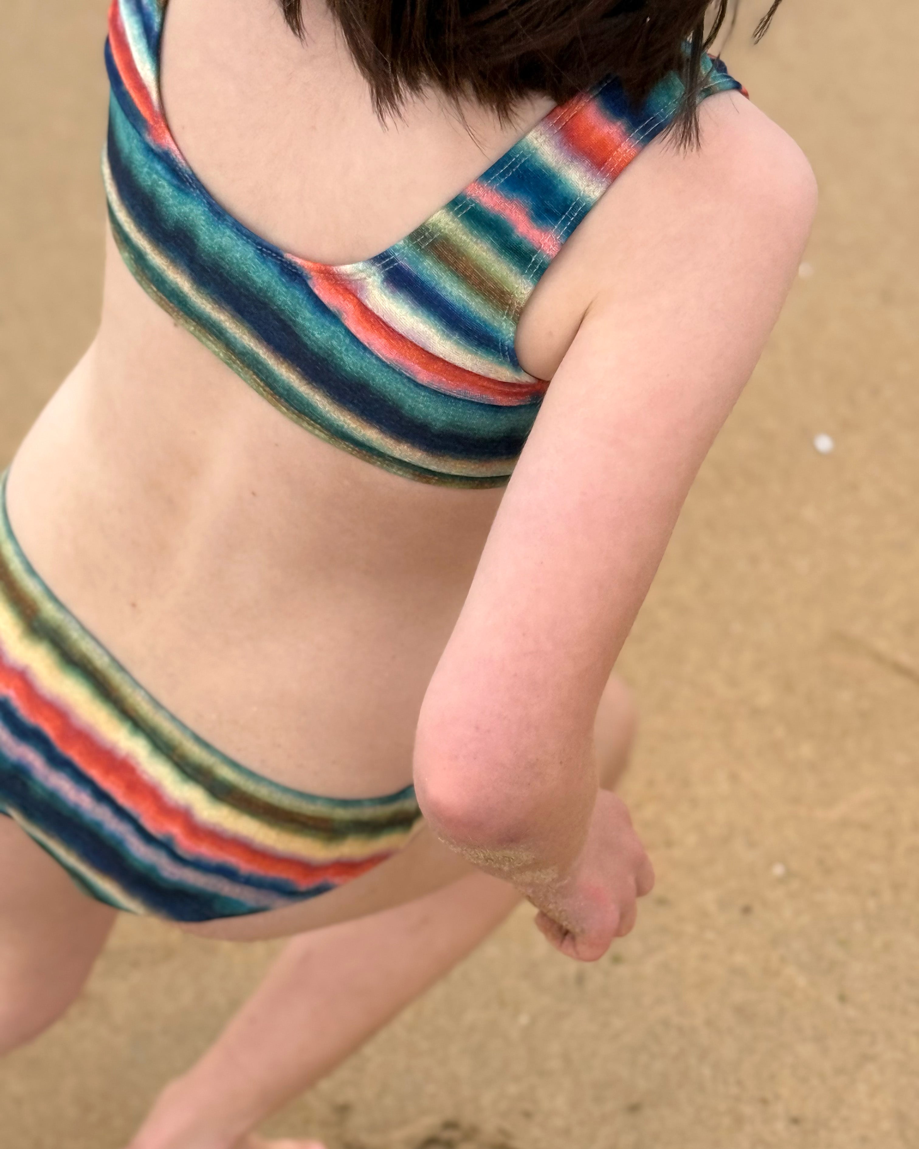 2 PIECES LILA OCEAN STRIPES