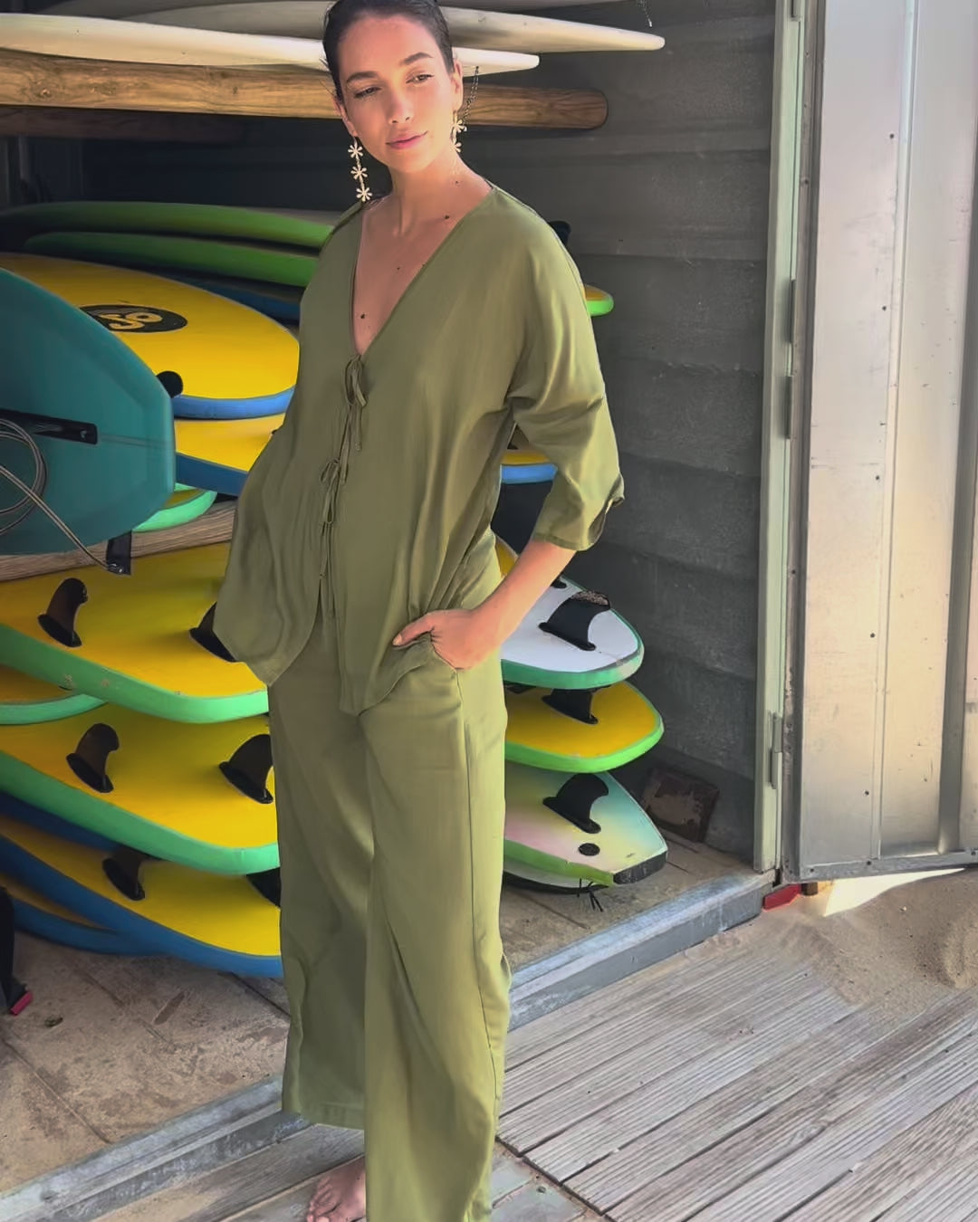 Charger la vidéo : TUNIQUE LUCIA KAKI